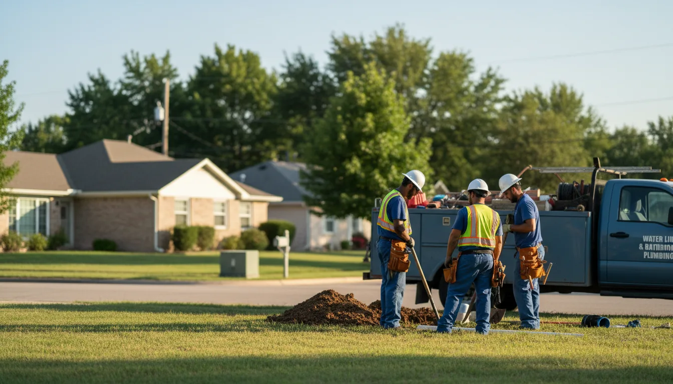 Residential water line and bathroom plumbing service in English, IN